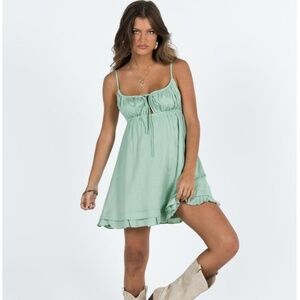 Princess Polly green mini dress